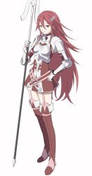 Rule 34 | 1girl, armor, armored dress, artist request, belt, boots, cordelia (fire emblem), elbow gloves, fire emblem, fire emblem awakening, fire emblem heroes, garter straps, gauntlets, gloves, long hair, nintendo, polearm, red eyes, red hair, skirt, smile, solo, spear, tagme, thigh boots, thighhighs, thighs, very long hair, weapon, zettai ryouiki