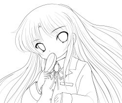 Rule 34 | 10s, 1girl, absurdres, angel beats!, greyscale, highres, lineart, long hair, looking at viewer, monochrome, solo, tenshi (angel beats!), transparent background, yume shokunin