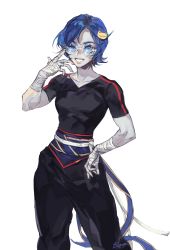 Rule 34 | 1girl, absurdres, akame (chokydaum), bandaged fingers, bandaged hand, bandages, blue hair, frog hair ornament, hair between eyes, hair ornament, highres, looking at viewer, may lee, shirt, short hair, skin tight, smile, snk, sunglasses, the king of fighters, the king of fighters 2001, the king of fighters 2002, the king of fighters xv