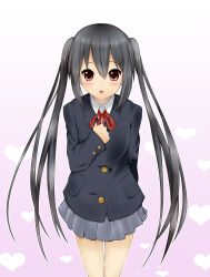 black_hair highres k-on! long_hair nakano_azusa red_eyes school_uniform solo transparent_background twintails yuki_(sangeki5806)