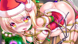 Rule 34 | 1girl, ahegao, anal, anal object insertion, arms behind back, ass, azur lane, bdsm, bloated, blonde hair, blush, bondage, bound, breasts, butt plug, censored, chain, chain leash, christmas, collar, commentary request, enema, eyebrows, eyes visible through hair, hat, heart, heart-shaped pupils, heavy breathing, highres, inflation, juneau (azur lane), leash, long hair, looking at viewer, mndqn, nipple clamps, nipple stimulation, nipples, object insertion, open mouth, rope, santa costume, santa hat, sex, sex toy, shibari, small breasts, solo, symbol-shaped pupils, tears, tongue, tongue out, tube, vibrator, vibrator on nipple, wooden horse, yellow eyes