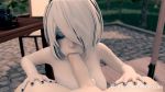 Rule 34 | 3d, animated, sound, fellatio, highres, looking at viewer, nail polish, nier (series), nier:automata, oral, outdoors, penis, pov, uncensored, video