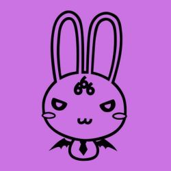 Rule 34 | animal, animalization, rabbit, jpeg artifacts, looking at viewer, lowres, mascot, monochrome, no humans, original, suzuhira hiro
