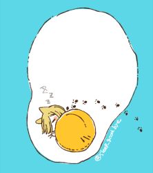 Rule 34 | 10s, 1boy, animal ears, blonde hair, blue background, cat boy, cat ears, chibi, egg yolk, closed eyes, male focus, nemui (sleep goodbye), paw print, sleeping, solo, twitter username, yuri!!! on ice, yuri plisetsky, zzz