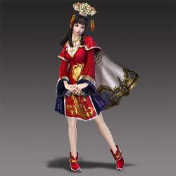 Rule 34 | da qiao, hat, koei, long hair, official art, pleated skirt, shin sangoku musou, skirt, smile