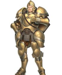 Rule 34 | 1boy, armor, armored boots, boots, brown eyes, brown hair, fire emblem, fire emblem echoes: shadows of valentia, fire emblem heroes, full body, gloves, helmet, highres, male focus, nintendo, official art, shield, solo, transparent background, valbar (fire emblem), weapon