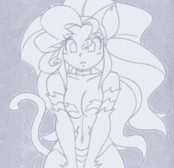 Rule 34 | animal ears, biggysix, breasts squeezed together, breasts, capcom, cat ears, felicia (vampire), vampire (game)