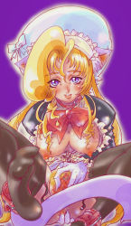 Rule 34 | 1girl, animal ears, breasts, capcom, cat ears, censored, collar, feet, felicia (vampire), large breasts, mosaic censoring, pussy, solo, spread pussy, thighhighs, vampire (game)