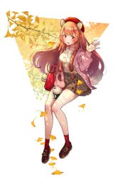 Rule 34 | 1girl, :d, alternate costume, animal ear fluff, animal ears, autumn, autumn leaves, bag, bare legs, beret, blush, breasts, brown footwear, brown hair, brown skirt, cardigan, coffee cup, cup, disposable cup, falling leaves, filo (tate no yuusha no nariagari), flower button, full body, hand up, handbag, hat, highres, holding, holding cup, leaf, loafers, long hair, long sleeves, looking at viewer, medium breasts, open cardigan, open clothes, open mouth, pink cardigan, plaid, plaid skirt, raccoon ears, raccoon girl, raccoon tail, raphtalia, red bag, red eyes, red hat, red socks, senamoto aki, shirt, shirt tucked in, shoes, sidelocks, simple background, sitting, skirt, smile, socks, solo, sweater, tail, tate no yuusha no nariagari, waving, white background, white shirt