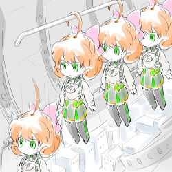 Rule 34 | ahoge, airplane interior, android, chibi, freckles, green eyes, iesupa, multiple girls, penny polendina, rwby