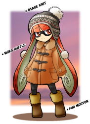 Rule 34 | 1girl, arms at sides, black hat, black pantyhose, blunt bangs, boots, bright pupils, brown footwear, closed mouth, coat, eyebrows, fur collar, fur trim, hat, inkling, inkling girl, inkling player character, legs apart, long hair, nintendo, orange coat, orange eyes, orange hair, pantyhose, pocket, pointy ears, pom pom (clothes), rascal (feuille), shadow, smile, solo, splatoon (series), splatoon 1, standing, suction cups, tentacle hair, very long hair