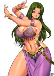 Rule 34 | 1girl, breasts, dancing, green hair, highres, jadenkaiba, large breasts, solo
