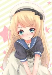 Rule 34 | blonde hair, blue eyes, blush, hat, jervis (kancolle), kantai collection, long hair, personification, school uniform