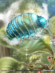 Rule 34 | antennae, artist name, bug, copyright name, force of will, bug, kamijororo, leaf, no humans, official art, solo, sparkle, tree