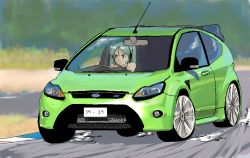 Rule 34 | 1girl, car, ford, ford focus rs, hatsune miku, motor vehicle, solo, tomo (f2000), vehicle, vehicle focus, vocaloid
