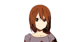 Rule 34 | 1girl, absurdres, female focus, highres, hirasawa yui, k-on!, listen!!, simple background, smile, solo, vector trace, white background