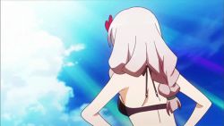 Rule 34 | 10s, animated, animated gif, bikini, bouncing breasts, breasts, inou-battle wa nichijou-kei no naka de, kushikawa hatoko, large breasts, pink hair, swimsuit