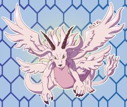 Rule 34 | 1girl, angel, claws, digimon, dragon, holydramon, horns, solo, tail, wings