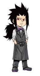 Rule 34 | 1boy, black hair, fairy tail, gajeel redfox, male focus, simple background, solo, tagme