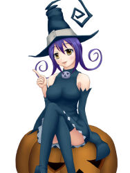 Rule 34 | 00s, 1girl, bad anatomy, bad id, bad pixiv id, blair (soul eater), hat, poorly drawn, purple hair, solo, soul eater, thighhighs, witch hat, yellow eyes