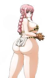 Rule 34 | 1girl, ass, breasts, highres, huge breasts, large breasts, long hair, one piece, pink eyes, pink hair, rebecca (one piece), sideboob, solo, standing, wrato