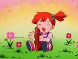 Rule 34 | animated, animated gif, child, creatures (company), game freak, ichiishi sayuri, instrument, lowres, misty (pokemon), nintendo, olm (studio), overalls, pokemon, pokemon (anime), red hair, side ponytail, tambourine
