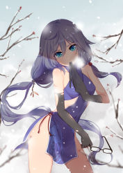 Rule 34 | 1girl, absurdres, ahoge, bare shoulders, black-framed eyewear, black gloves, blood, blue eyes, blurry, blush, branch, closed mouth, covered navel, cowboy shot, dress, elbow gloves, unworn eyewear, fu hua, fu hua (valkyrie accipiter), fufumi, glove pull, gloves, hair between eyes, head tilt, highres, holding, holding removed eyewear, honkai (series), honkai impact 3rd, injury, legs apart, long hair, looking at viewer, low twintails, motion blur, no panties, pelvic curtain, red ribbon, ribbon, see-through, silver hair, sleeveless, sleeveless dress, snowing, solo, standing, tassel, thighs, torn clothes, torn gloves, twintails, undressing, winter