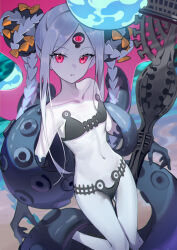 Rule 34 | 1girl, abigail williams (fate), abigail williams (swimsuit foreigner) (fate), abigail williams (swimsuit foreigner) (first ascension) (fate), absurdres, bare shoulders, bikini, black bikini, black bow, black headwear, blush, bow, breasts, collarbone, colored skin, double bun, fate/grand order, fate (series), forehead, hair bow, hair bun, highres, keyhole, long hair, looking at viewer, miyu10366, navel, orange bow, parted bangs, pink headwear, polka dot, polka dot bow, red eyes, sidelocks, small breasts, solo, staff, swimsuit, tentacles, thighs, third eye, twintails, very long hair, white hair, white skin