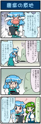 Rule 34 | &gt; &lt;, 2girls, 4koma, :t, ^^^, arrow (symbol), artist self-insert, blue hair, blush, breasts, closed eyes, comic, commentary request, counter, crying, detached sleeves, flying teardrops, frog hair ornament, gradient background, green eyes, green hair, hair ornament, heterochromia, highres, juliet sleeves, kochiya sanae, large breasts, long sleeves, mizuki hitoshi, multiple girls, musical note, open mouth, pout, puffy sleeves, quaver, real life insert, shirt, skirt, smile, snake hair ornament, streaming tears, surprised, sweat, tablet pc, tatara kogasa, tears, touhou, translation request, vest
