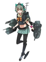 Rule 34 | 10s, 1girl, commentary request, full body, highres, kantai collection, looking at viewer, midriff, myuto (advent retribution), navel, pantyhose, school uniform, serafuku, skirt, smile, solo, transparent background, yuubari (kancolle)