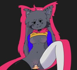 Rule 34 | animal ears, blush, breasts, cat, cat ears, cat girl, clothes lift, colored skin, cum, cum in pussy, europaeris, eyelashes, freckles, friday night funkin&#039;, furry, furry female, gender request, genderbend, genderswap, grey hair, grey skin, hetero, highres, hood, hoodie, hoodie lift, kapi, long hair, messy hair, missionary, navel, nipples, nude, paperkitty, thick thighs, thighhighs, thighs, wet