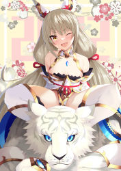Rule 34 | 1girl, absurdres, animal ears, blunt bangs, breasts, cat ears, chest jewel, cleavage, daive, detached sleeves, dromarch (xenoblade), facial mark, highleg, highleg leotard, highres, leotard, long hair, low twintails, nia (blade) (xenoblade), nia (xenoblade), silver hair, small breasts, thighhighs, twintails, very long hair, xenoblade chronicles (series), xenoblade chronicles 2, yellow eyes