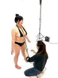 Rule 34 | asian, bdsm, black hair, bondage, bound, breasts, chouzuki maryou, large breasts, lipstick, makeup, photo (medium), plump, slave, tagme, thick thighs, thighs
