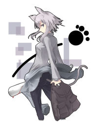 Rule 34 | 1girl, animal ears, blouse, cat ears, cat tail, grey shirt, satomi (black scarecrow), shirt, solo, tagme, tail
