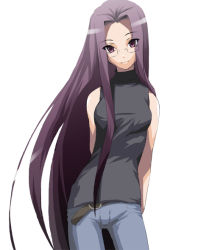 Rule 34 | 00s, casual, fate/stay night, fate (series), glasses, long hair, medusa (fate), medusa (rider) (fate), nilitsu, official alternate costume, solo, very long hair