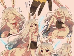 Rule 34 | 1girl, animal ears, breasts, rabbit ears, carrot (one piece), chibi, furry, hat, long hair, one piece, red eyes, skirt, sulong form, tail, white hair