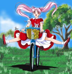 Rule 34 | anello81, bicycle, bishoujo sailor moon, bishoujo senshi sailor moon, chibi usa, diana (sailor moon), green grass, gundam, highres