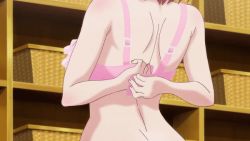 Rule 34 | 1girl, animated, animated gif, ass, bra, breasts, butt crack, miyazaki chisaki, orange hair, panties, pink panties, solo, underwear, undressing, yuragisou no yuuna-san