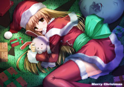 Rule 34 | capelet, christmas, gift, puppet, ryoumoto ken, santa costume, solo, tagme, thighhighs