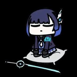 Rule 34 | 1girl, animated, animated gif, closed eyes, lowres, meditation, seseren, short hair, sitting on pillow, sword, weapon