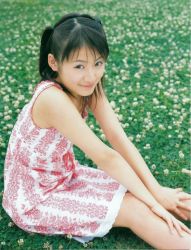 Rule 34 | 1girl, asian, dress, female focus, japanese (nationality), outdoors, photo (medium), sitting, smile, solo, sundress
