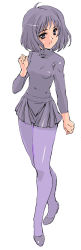 Rule 34 | 1girl, ahoge, bishoujo senshi sailor moon, black hair, breasts, commentary request, full body, jewelry, long sleeves, miniskirt, moriguchi nao (naonao), pantyhose, purple pantyhose, sailor saturn, shoes, short hair, skirt, small breasts, solo, standing, tomoe hotaru, turtleneck