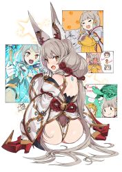 Rule 34 | 2girls, :3, animal ears, blunt bangs, blush, dromarch (xenoblade), eyebrows hidden by hair, fang, full-face blush, gloves, grey hair, high heels, highres, leotard, long hair, looking back, low twintails, multiple girls, nia (blade) (xenoblade), nia (xenoblade), nintendo, niyah, open mouth, own hands together, rkrk, shoulder blades, sitting, solo focus, spoilers, thighhighs, thought bubble, turters (xenoblade), turtle, twintails, very long hair, wariza, white gloves, white legwear, wide sleeves, xenoblade chronicles (series), xenoblade chronicles 2, yellow eyes, | |, || ||