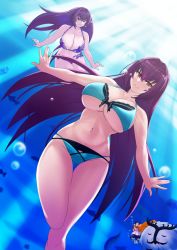 Rule 34 | 4girls, air bubble, aqua bikini, bikini, blonde hair, bracelet, breasts, bridal garter, bubble, cernunnos (fate), character request, barghest (fate), fate/grand order, fate (series), freediving, giant, giant monster, hair intakes, horns, jewelry, large breasts, multiple girls, pink bikini, purple bikini, purple hair, red eyes, scathach (fate), scathach (fate/grand order), scathach (swimsuit assassin) (fate), scathach skadi (fate), scathach skadi (swimsuit ruler) (fate), submerged, swimming, swimsuit, the flying toaster, underwater