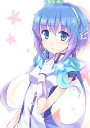Rule 34 | 1girl, aoki lapis, blue eyes, blue hair, diamond (gemstone), gloves, hair ornament, headset, kyuri, long hair, looking at viewer, matching hair/eyes, open mouth, scarf, solo, twintails, vocaloid