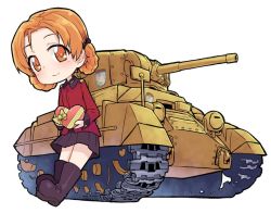 Rule 34 | 1girl, black bow, black footwear, black skirt, boots, bow, box, braid, chibi, closed mouth, commentary, emblem, epaulettes, gift, girls und panzer, hair bow, heart-shaped box, holding, holding gift, jacket, leaning back, leaning on object, long sleeves, looking at viewer, military, military uniform, miniskirt, monolith (suibou souko), orange hair, orange pekoe (girls und panzer), parted bangs, pleated skirt, red jacket, short hair, simple background, skirt, smile, solo, st. gloriana&#039;s (emblem), st. gloriana&#039;s military uniform, standing, twin braids, uniform, valentine, valentine (tank), white background