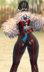 Rule 34 | 10s, 1girl, 3d, animated, animated gif, ass, ass shake, black hair, blade &amp; soul, bodysuit, feathers, hands on own hips, huge ass, jin (blade &amp; soul), lowres, skin tight