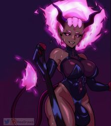 Rule 34 | 1futa, bulge, castlevania (series), castlevania nocturne, corset, drolta tzuentes, fire hair, futanari, heedraws, leash, looking at viewer, open mouth, pink eyes, pink hair, solo, tail