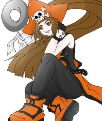 Rule 34 | anchor, arc system works, brown eyes, brown hair, gloves, guilty gear, hat, may (guilty gear), pantyhose, pirate, pirate hat, skull and crossbones, solo