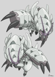 Rule 34 | + +, absurdres, claws, creatures (company), game freak, gen 7 pokemon, golisopod, grey background, highres, multiple views, nintendo, no humans, ouran, pokemon, pokemon (creature), signature, simple background